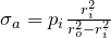 \sigma\x_a = p\x_i \frac{r\x_i ^2}{r\x_o ^2 - r\x_i ^2}