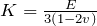 K = \frac{E}{3(1-2v)}