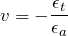 \begin{align*}v = -\frac{\epsilon_t}{\epsilon_a}\end{align*}